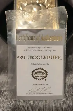 1999 Burger King Gold Plate Pokemon Ball Jigglypuff Trading Card - Image 2
