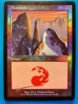 MTG 1x FOIL Mountain # 337 Core Set 7th Edition Magic the Gathering Card x1 HP - Image 1