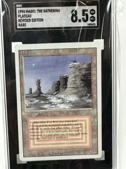 Magic The Gathering Plateau Revised Edition 1994 SGC 8.5 NM-MT+ Dual Land Rare - Image 1