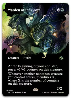Warden of the Grove (Borderless) #351 (Foil) NM Tarkir Dragonstorm TDM Magic MTG - Image 1