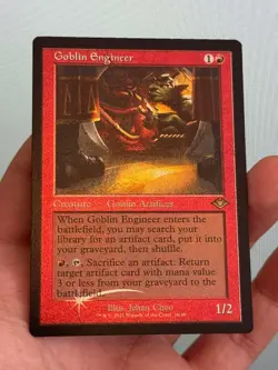 1X FOIL ETCHED Goblin Engineer Retro Frame NM MTG Magic Modern Horizons 2 EDH - Image 1
