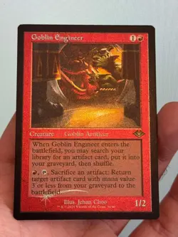 1X FOIL ETCHED Goblin Engineer Retro Frame NM MTG Magic Modern Horizons 2 EDH - Image 3