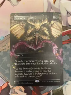 MTG Demonic Tutor (Borderless) Foil NM Commander Masters - Image 2
