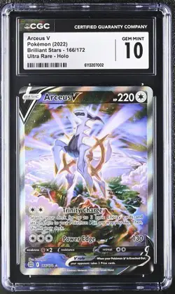 CGC 10 Arceus V 166/172 Pokemon Brilliant Stars Alt Art Alternate Sword Shield - Image 1