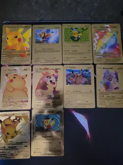 Pokemon Pikachu & Morpeko Metal Foil Collectible Card Lot - 10 Cards - Image 1