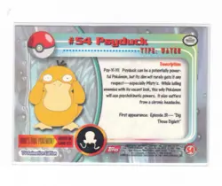 Psyduck #54 Pokemon 1999 Topps TV Animation Edition Red Label - Image 2