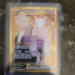 Pokemon TCG Team Rocket's Mewtwo ex 240/182 Destined Rivals Hyper NM - Image 1