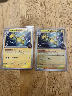 Pokemon TCG Team Rockets Ampharos 074/182 Reverse Holo & No Halo Destined Rivals - Image 1