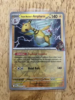 Pokemon TCG Team Rockets Ampharos 074/182 Reverse Holo & No Halo Destined Rivals - Image 3