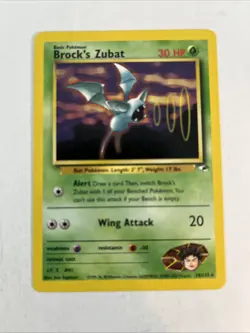 Pokemon Brock's Zubat 24/132 Gym Heroes Basic Rare Regular Vintage 1999 WOTC - Image 1