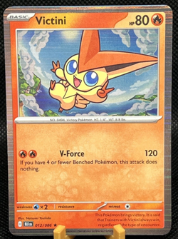 Pokemon Victini 012/086 Rare Holo Black Bolt NM - Image 1