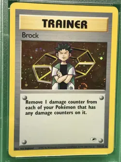 PSA 3 VG Brock Holo Swirl Gym Heroes Vintage English Pokemon TCG 15/132 - Image 4