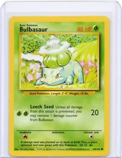 Pokemon TCG Bulbasaur Base Set 44/102 Regular 1999-2000 Wizards Base Set... - Image 1