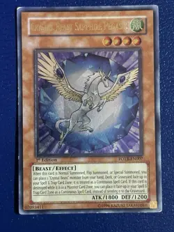 Konami Crystal Beast Sapphire Pegasus FOTB-EN007 Force of the Breaker 1st Editi… - Image 1