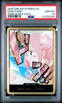One Piece - Premium Booster Vol. 2 - Shirahoshi Gold DON!! - PSA 10 - Image 1