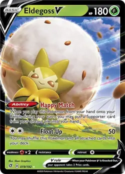 Eldegoss V - 019/192 - Pokemon Rebel Clash Sword & Shield Ultra Rare Card NM - Image 1