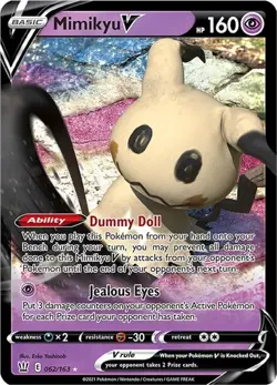 Mimikyu V - 062/163 - Pokemon Battle Styles Sword & Shield Ultra Rare Card NM - Image 1