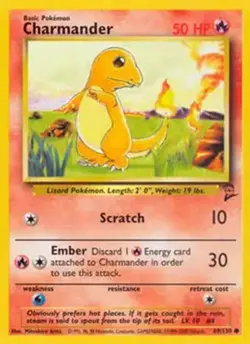 Charmander - 69/130 - Pokemon Base Set 2 Card WOTC MP - Image 1