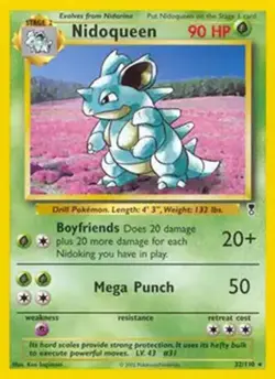 Nidoqueen - 32/110 - Pokemon Legendary Collection Rare Card WOTC HP - Image 1