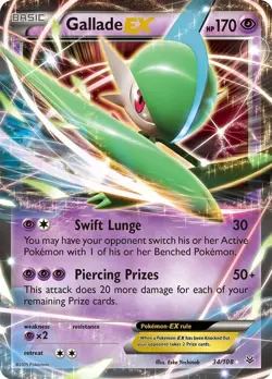 Gallade EX - 34/108 - Pokemon Roaring Skies XY Ultra Rare Card NM - Image 1