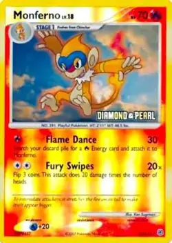 Monferno - 56/130 - Pokemon Diamond & Pearl Holo Card BK Promo HP - Image 1