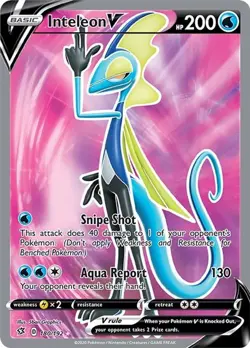 Inteleon V - 180/192 - Pokemon Rebel Clash Sword & Shield Full Art Rare Card NM - Image 1