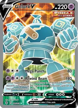 Golurk V - 181/203 - Pokemon Evolving Skies Sword & Shield Full Art Rare Card NM - Image 1