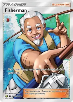 Fisherman - SV83/SV94 - Pokemon Hidden Fates Sun & Moon Full Art Rare Card NM - Image 1