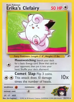 Erika's Clefairy - 25/132 - Pokemon Gym Heroes Unlimited Rare Card WOTC LP - Image 1