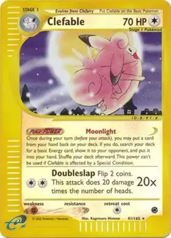 Clefable - 41/165 - Pokemon Expedition Non-Holo Rare Card LP - Image 1