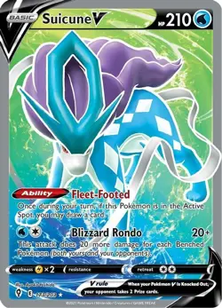 Suicune V - 173/203 - Pokemon Evolving Skies Sword & Shield Full Art Card NM - Image 1