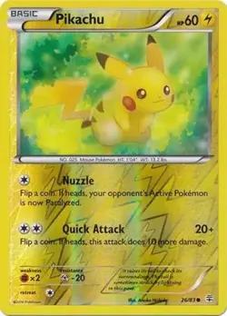 Pikachu - 26/83 - Pokemon Generations XY Reverse Common Card LP - Image 1