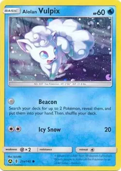Alolan Vulpix - 21a/145 - Pokemon Guardians Rising Cosmos Holo Rare Card LP - Image 1