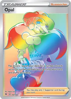 Opal - 197/185 - Pokemon Vivid Voltage Sword & Shield Secret Rare Card NM - Image 1