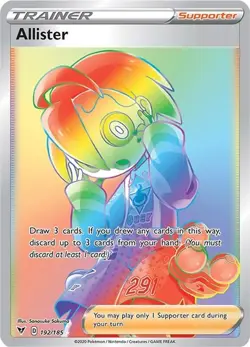 Allister - 192/185 - Pokemon Vivid Voltage Sword & Shield Secret Rare Card NM - Image 1