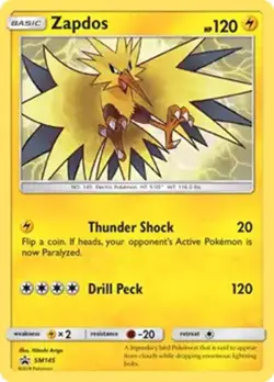Zapdos - SM145 - Pokemon Sun & Moon Promo Holo Rare Card NM - Image 1
