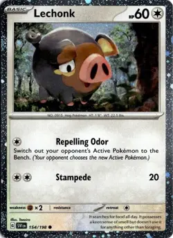 Lechonk - 154/198 - Pokemon Scarlet Violet Base Cosmos Holo Rare Card NM - Image 1
