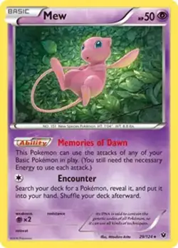 Mew - 29/124 - Pokemon Fates Collide XY Holo Rare Card LP - Image 1
