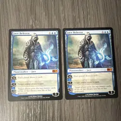 Magic: The Gathering M11 Planeswalker Card Lot - Jace Beleren x2 (Blue) - Image 1
