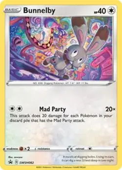 Bunnelby - SWSH082 - Pokemon Sword & Shield Promo Ultra Rare Holo Card NM - Image 1