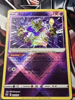 Pokemon Radiant Alakazam Silver Tempest Radiant Rare 59/195 - NM - Image 1