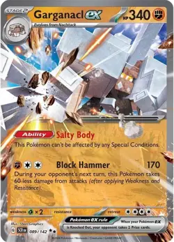 Garganacl ex - 089/142 - Pokemon Stellar Crown Double Ultra Rare NM - Image 1