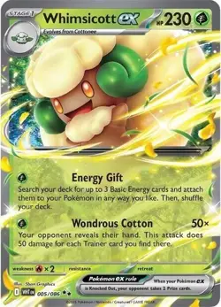 Whimsicott ex - 005/086 - Pokemon White Flare Double Rare NM - Image 1