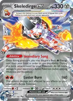 Skeledirge ex - 137/182 - Pokemon Paradox Rift Ultra Rare Card NM - Image 1