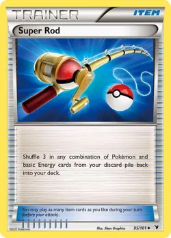 Super Rod - 95/101 - Pokemon Noble Victories Black & White Non-Holo Rare LP - Image 1