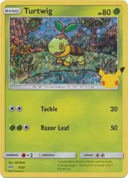 Turtwig - 4/25 - Pokemon McDonald's 25th Anniversary Holo 2021 MP - Image 1