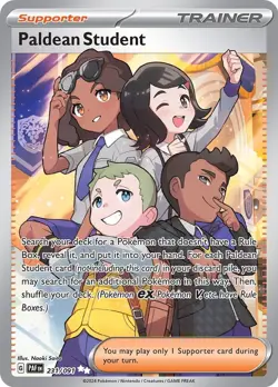 Paldean Student - 231/091 - Pokemon Paldean Fates Full Art Ultra Rare Card NM - Image 1