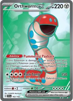 Orthworm ex - 162/142 - Pokemon Stellar Crown Full Art Ultra Rare NM - Image 1