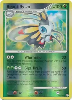 Beautifly - 19/130 - Pokemon Diamond & Pearl Reverse Holo Rare MP - Image 1