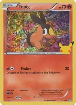 Tepig - 13/25 - Pokemon McDonald's 25th Anniversary Holo 2021 NM - Image 1